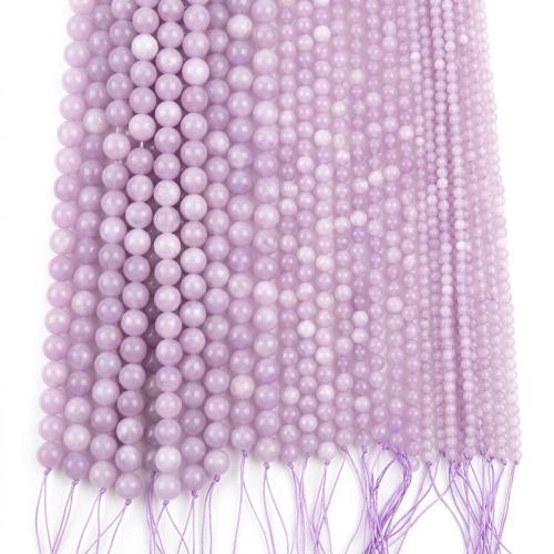 Gemstone Jewelry Beads Kunzite Round DIY Sold Per Approx 38 cm Strand