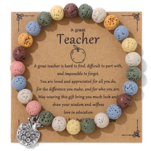 Gemstone Bracelet with Zinc Alloy Apple handmade fashion jewelry & Unisex & with rhinestone Length Approx 19 cm Sold By PC