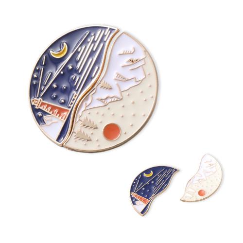 Zinc Alloy Brooch Flat Round plated Unisex & enamel Sold By PC