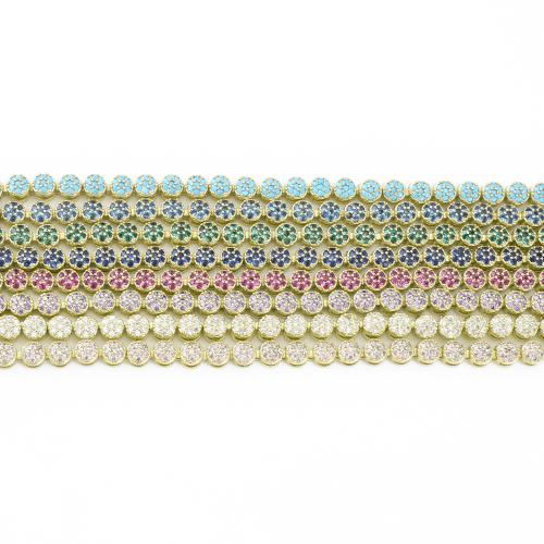 laiton collier, Placage de couleur d'or, unisexe & pavé de micro zircon, plus de couleurs à choisir, 430x6x4mm, Vendu par PC