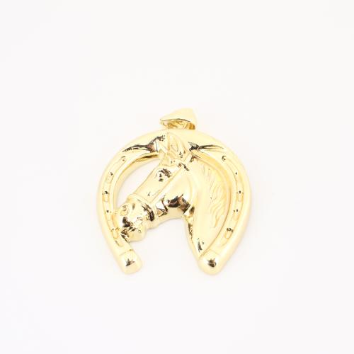 Brass Jewelry Pendants Horse gold color plated DIY & hollow Sold By PC