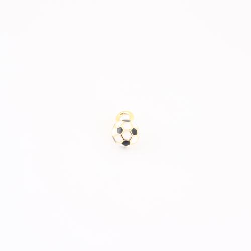 Brass Jewelry Pendants Football gold color plated DIY & enamel Sold By PC