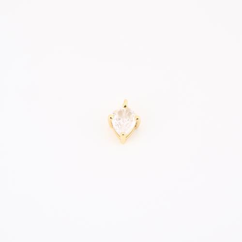 Kubni cirkonij Micro Pave Brass Privjesak, Mesing, zlatna boja pozlaćen, možete DIY & micro utrti kubni cirkonij, 12x8x4mm, Prodano By PC