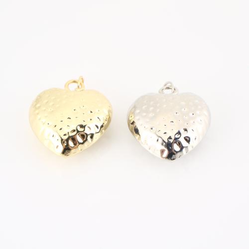 Μενταγιόν Brass Heart, Ορείχαλκος, Καρδιά, επιχρυσωμένο, DIY, περισσότερα χρώματα για την επιλογή, 26x21x10mm, Sold Με PC
