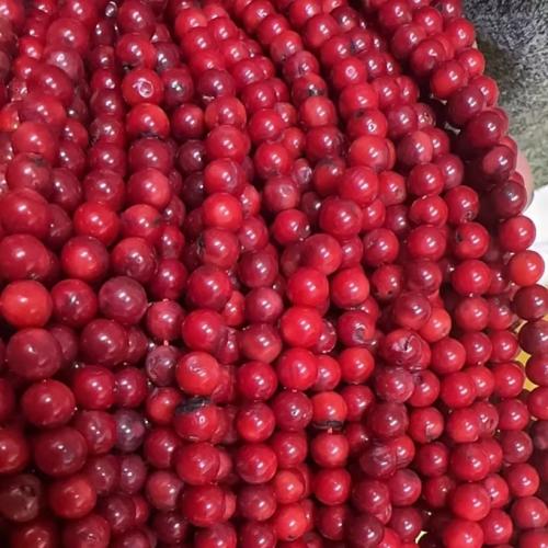 Sea Bamboo Coral Beads Dyed Bamboo Coral Round DIY red Sold Per 38 cm Strand