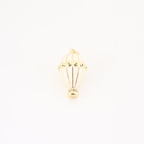 Messing hanger met micro-paved kubieke zirconia's, gold plated, DIY & micro pave zirconia & glazuur, 27x13x13mm, Verkocht door PC