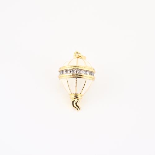 Kubinių Zirconia Mikro Pave Žalvaris Priedai veltiniams, vilna, Žalvarinis, aukso spalva padengtas, Pasidaryk pats & mikro nutiesti kubinių Zirconia & emalė, 27x9x9mm, Pardavė PC