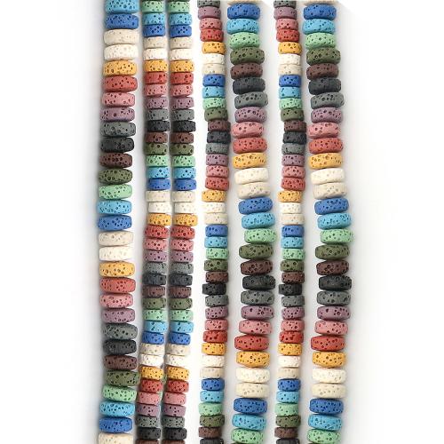 Naturliga Lava Pärlor, Flat Round, DIY & olika storlek för val, fler färger för val, Såld Per Ca 38 cm Strand