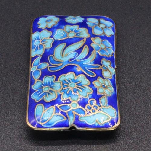 Cloisonne karoliukai, Geometrinis raštas, Pasidaryk pats, daugiau spalvų pasirinkimas, 45x27mm, Pardavė PC