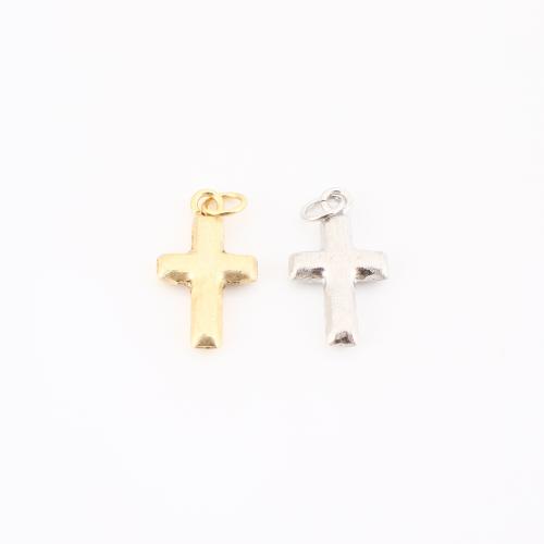 Brass Cross Pendants plated DIY Sold By PC