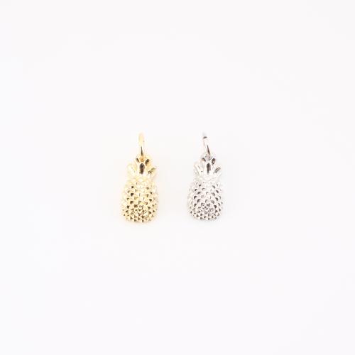 Monili d'ottone Ciondoli, ottone, Ananas, placcato, DIY, nessuno, 15x6x4mm, Venduto da PC