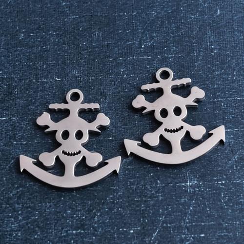 titanium Hangers, Titanium Staal, Schedel, plated, DIY, meer kleuren voor de keuze, 16x17x1.20mm, 10pC's/Bag, Verkocht door Bag