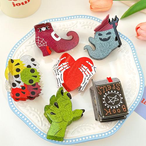 Acrylic Hair Claw Clip Halloween Design & for woman 70mm Sold By PC