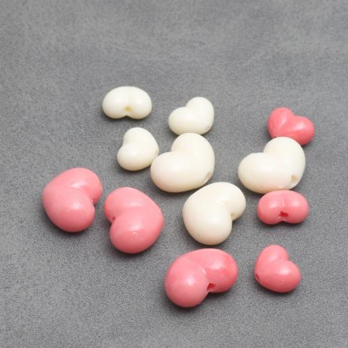 Harpiks smykker Perler, Resin, Heart, sprøjtestøbning, du kan DIY & forskellig størrelse for valg, flere farver til valg, 10pc'er/Bag, Solgt af Bag