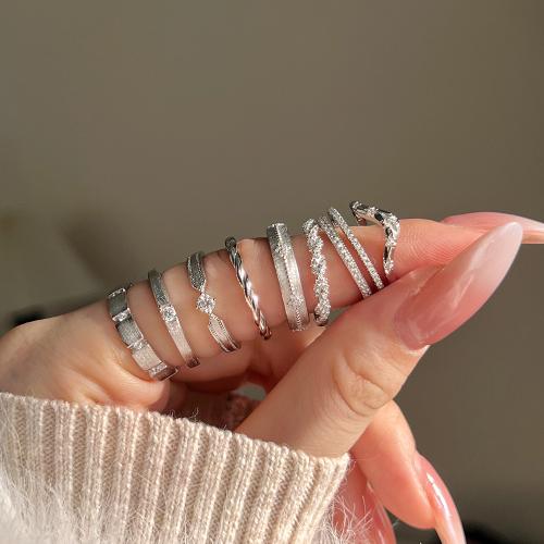 925 Sterling Zilver Finger Ring, verschillende grootte voor keus & verschillende stijlen voor de keuze & micro pave zirconia & voor vrouw, Maat:5-8, Verkocht door PC