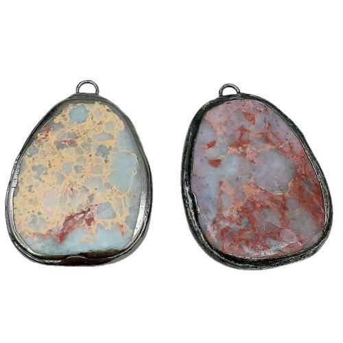 Natural Imperial Jasper Pendants Impression Jasper irregular plated DIY Sold By PC