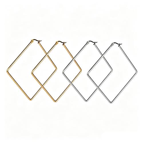 304 Cruach dhosmálta Lever Ar ais Earring, Cearnóg, plátáilte, jewelry faisin & unisex & méid éagsúla do rogha, dathanna níos mó le haghaidh rogha, Díolta De réir Péire