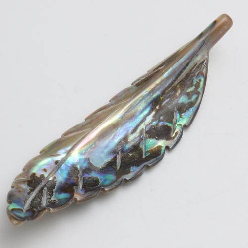 Abalone -Shell-Beads, conchiglia Abalone, Forma a piuma, Inciso, DIY & non forato, 67.40x17.80mm, Venduto da PC