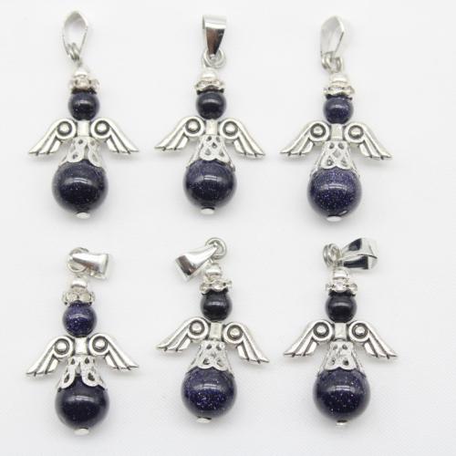 Gemstone Pendants Jewelry with Zinc Alloy Angel DIY Sold By PC