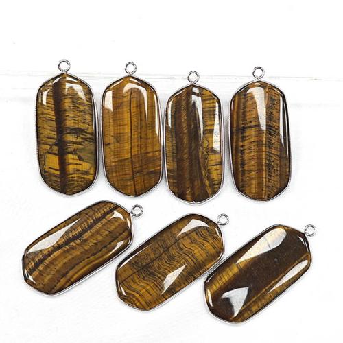 Pendants Gemstone Jewelry, Patrún Geoiméadrach, dath platanam plátáilte, DIY & ábhair éagsúla do rogha, 45x20mm, Díolta De réir PC