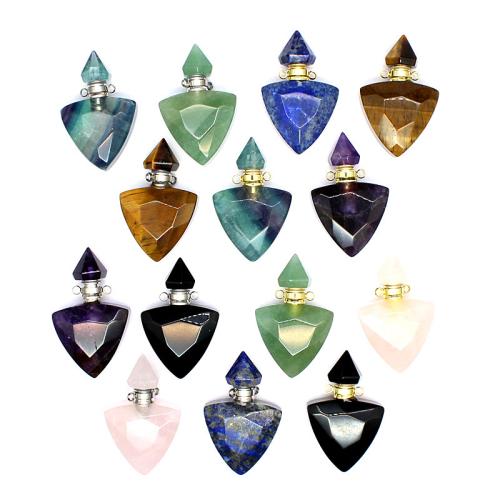 Gemstone Vedhæng Smykker, Ædelsten, med Zinc Alloy, Perfume Bottle, poleret, du kan DIY & forskellige materialer til valg & facetteret, 39x25x11mm, Solgt af PC