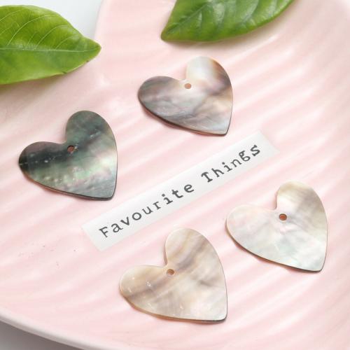 Naturlig svart Shell Halsband, Hjärta, DIY, 25.30x24.50mm, Säljs av PC