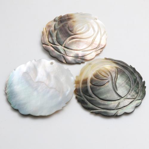 Naturlig svart Shell Halsband, Blomma, Sned, DIY, 48.30mm, Säljs av PC