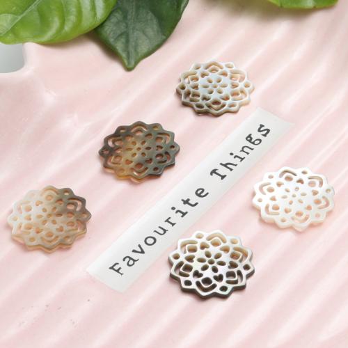 Naturlig svart Shell Halsband, Blomma, Sned, DIY & ihålig, 15.20mm, Säljs av PC