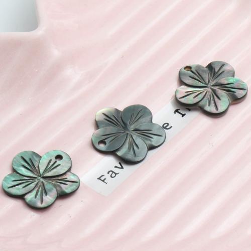 Naturlig svart Shell Halsband, Blomma, Sned, DIY, 18.50mm, Säljs av PC