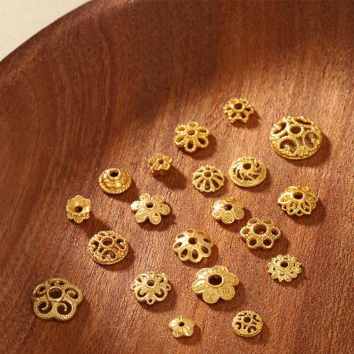 925 Sterling Silver Bead Cap gold color plated DIY Sold By PC