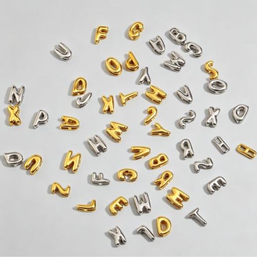 Perline in acciaio inox, 304 acciaio inox, Lettera alfabeto, placcato, DIY & diversi modelli per la scelta, nessuno, Venduto da PC