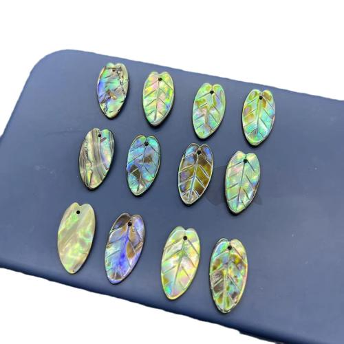天然アワビ・シェル・ペンダント, アワビ貝, 葉っぱ, DIY, 10x20mm, 売り手 パソコン