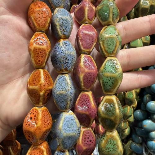 PorseleinJuwelen Beads, Porselein, Geometrisch Patroon, DIY & gefacetteerde, meer kleuren voor de keuze, 26x18mm, 100pC's/Bag, Verkocht door Bag