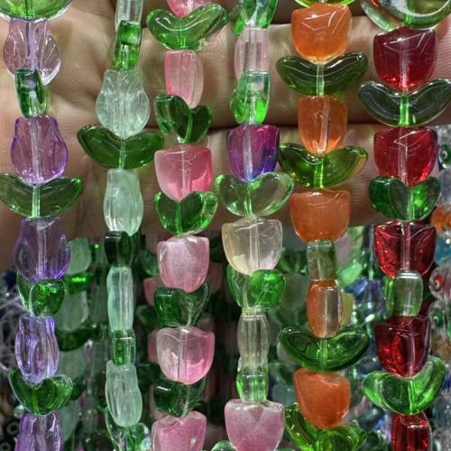 бусины Lampwork ручной работы, Лэмпворк, Тюльпан, полированный, DIY, Много цветов для выбора, 23x15mm, Приблизительно 25ПК/Strand, продается Strand