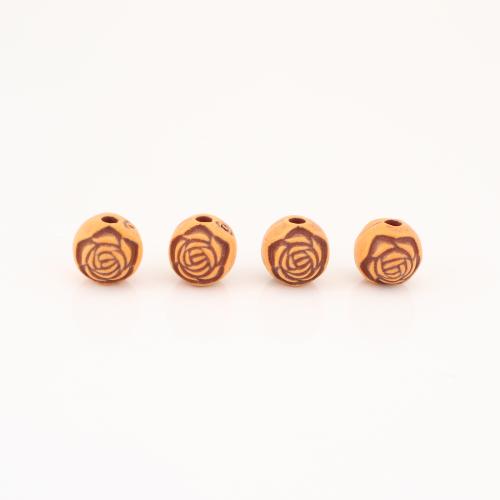Resin Smycken Pärlor, Harts, Rund, DIY & med blommönster, 7x7x7mm, 100PC/Lot, Säljs av Lot