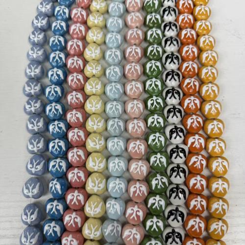 Perles bijoux en porcelaine, coeur, style folk & DIY & émail, plus de couleurs à choisir, 15x16mm, 25PC/sac, Vendu par sac