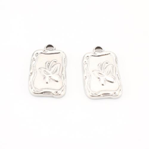 Aço inoxidável animal Pingentes, Aço inoxidável 304, DIY & com padrão de borboleta, cor original, 23x14x3mm, 20PCs/Lot, vendido por Lot