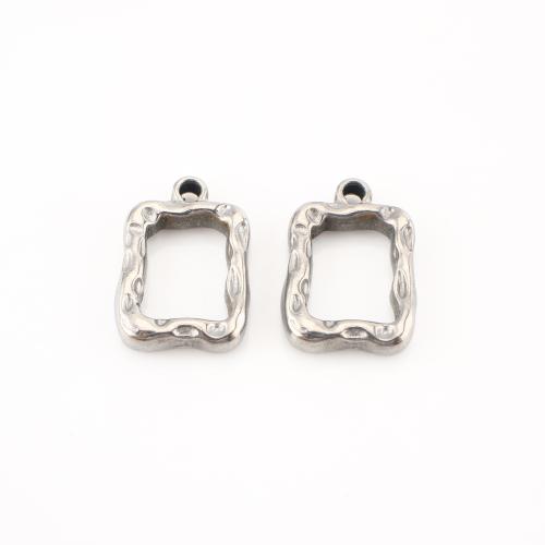Stainless Steel Pendants 304 Stainless Steel Rectangle DIY & hollow original color Sold By Lot
