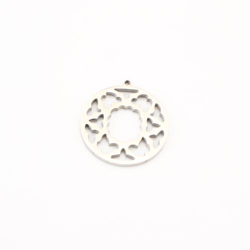 Rustfrit stål smykker Vedhæng, 304 rustfrit stål, du kan DIY & hule, oprindelige farve, 22x20x2mm, 20pc'er/Lot, Solgt af Lot