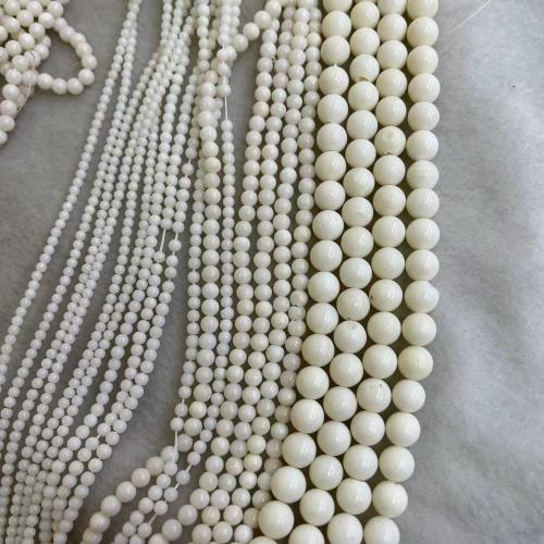 Természetes korall gyöngyök, Kerek, DIY & különböző méretű a választás, fehér, Által értékesített Strand