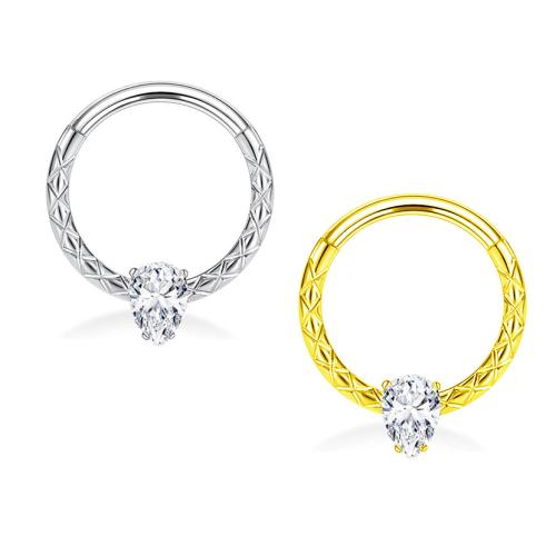 304 acciaio inox Gioielleria da Piercing del naso, placcato, unisex & Micro spianare cubic zirconia, nessuno, 1.20x10mm, Venduto da PC