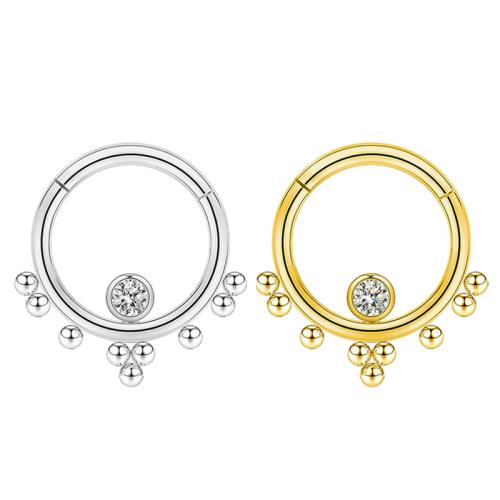 Titanium Steel Μύτη Piercing Κοσμήματα, επιχρυσωμένο, για άνδρες και γυναίκες & μικρο ανοίξει κυβικά ζιρκονία, περισσότερα χρώματα για την επιλογή, 1.20x10mm, Sold Με PC