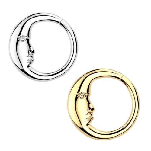 Aço inoxidável 316 Jóia Piercing do nariz, Lua, banhado, joias de moda & unissex, Mais cores pare escolha, 1.20x10mm, vendido por PC