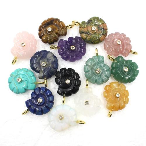 Pendants Gemstone Jewelry, Conch, snasta, DIY & ábhair éagsúla do rogha & le rhinestone, 10x23x33mm, Díolta De réir PC