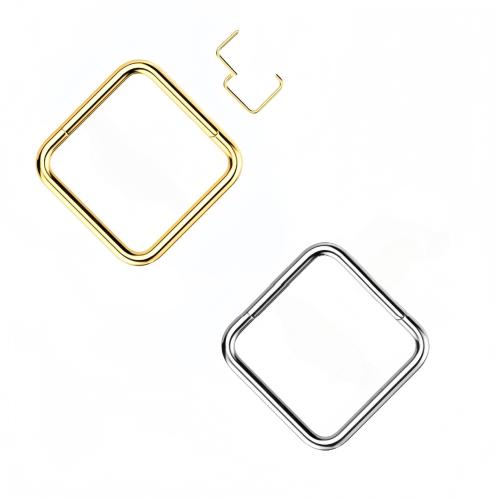 304 Cruach dhosmálta Srón Piercing Jewelry, Cearnóg, plátáilte, unisex & log, dathanna níos mó le haghaidh rogha, 1.20x10mm, Díolta De réir PC