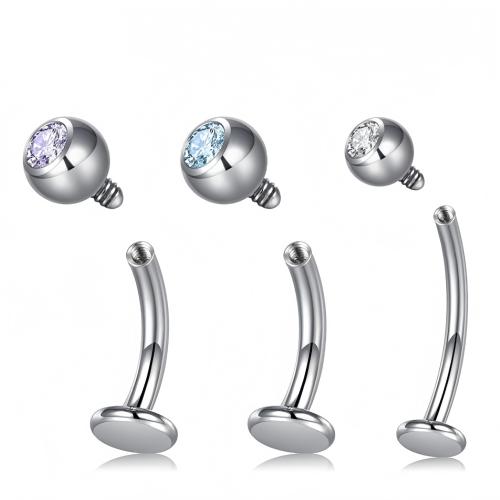 Titan Legierung Bauchnabelpiercing, unisex & verschiedene Größen vorhanden & Micro pave Zirkonia, keine, verkauft von PC