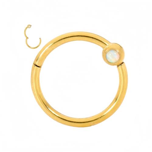 316 Cruach dhosmálta Srón Piercing Jewelry, le Opal, plátáilte, unisex & méid éagsúla do rogha & le rhinestone, dathanna níos mó le haghaidh rogha, Díolta De réir PC
