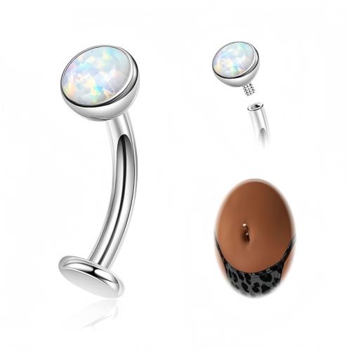 Tíotáiniam Alloy fáinne bolg, le Opal, Babhta, jewelry faisin & unisex, 1.60x10x5mm, Díolta De réir PC