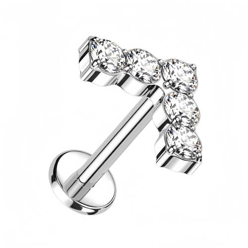 Tíotáiniam Alloy Litir V, unisex & micrea réiteach zirconia ciúbach, dath bunaidh, 1.20x6mm, Díolta De réir PC