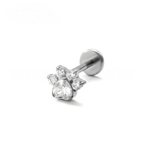 Tíotáiniam Alloy Claw, unisex & micrea réiteach zirconia ciúbach, dath bunaidh, 1.20x6mm, Díolta De réir PC